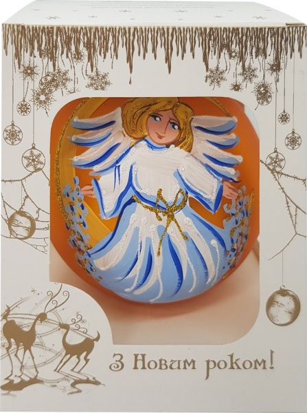 Подарункова куля Юріта d 100 мм Дівчина-янгол 100260M золотий