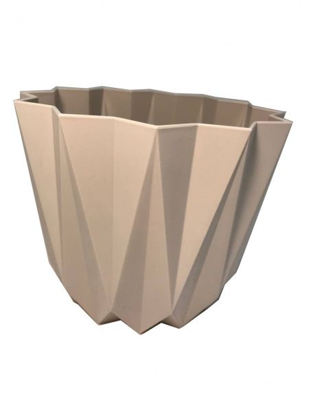 Горшок для цветов Elif Plastik Призма фигурный 1,5 л белый (474Б) 