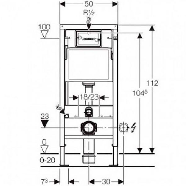 Система инсталляции Geberit Duofix + Delta 21 (458.103.00.1+115.125.21.1)