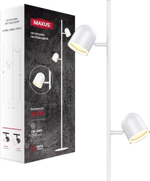 Торшер Maxus Spot Light MSL-01F LED 4 Вт білий 