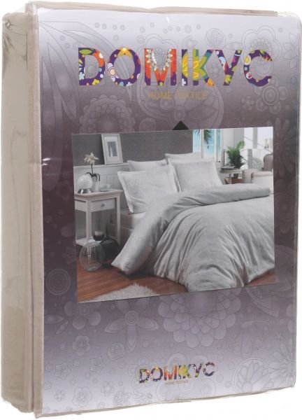 Комплект постільної білизни євро шампаньз візерунком Domikus 