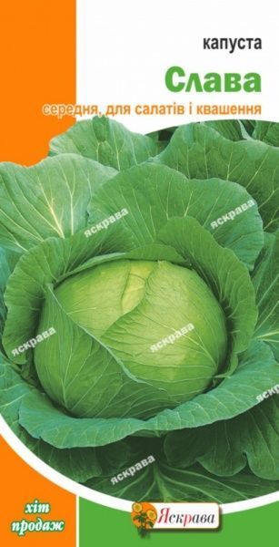 Семена Яскрава капуста белокочанная Слава 0,5г (4823069800598)