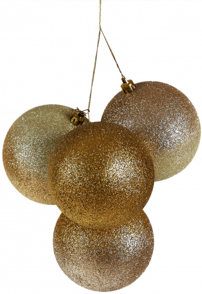 Куля новорічна Контраст золотистий