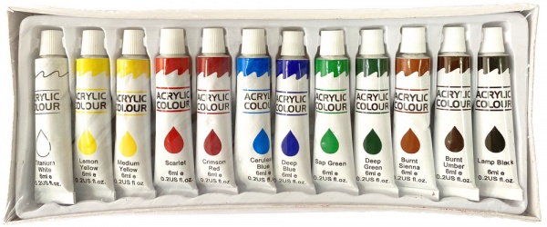 Набір акрилових фарб 12 кольорів 7651C 6 мл CLASS