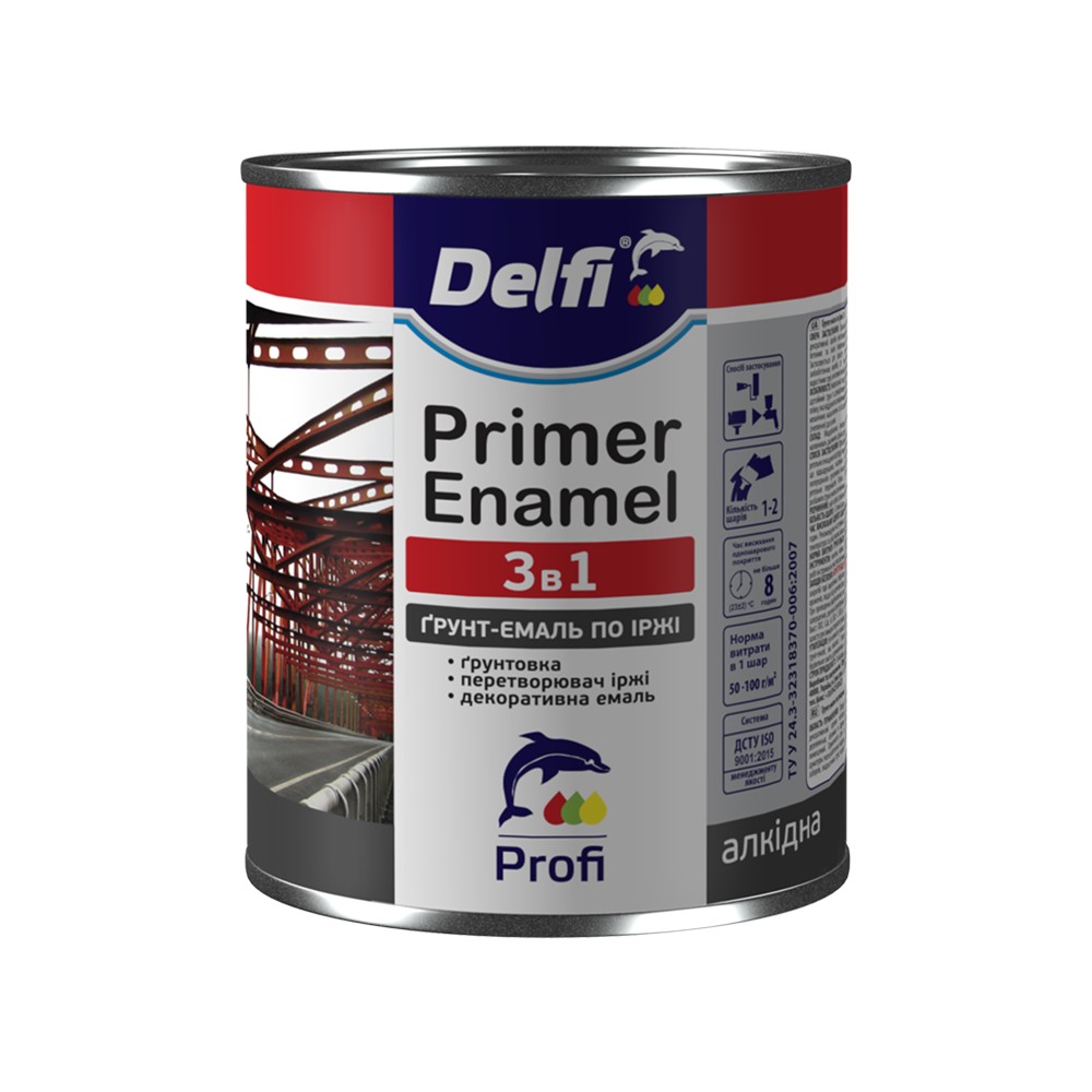 Ґрунт-емаль Delfi хакі мат 0,9л 0,9кг
