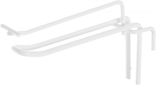 Крючок на сетку двойной с ценникодержателем КД 100/60Ц-01 белый