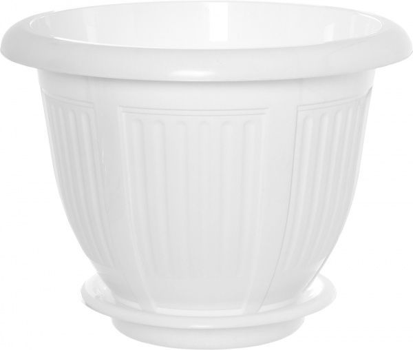 Горщик пластиковий Алеана Хвиля круглий 18л білий (112042) 