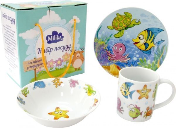 Набор детской посуды Sea Land 3 предмета M0690-7 Milika