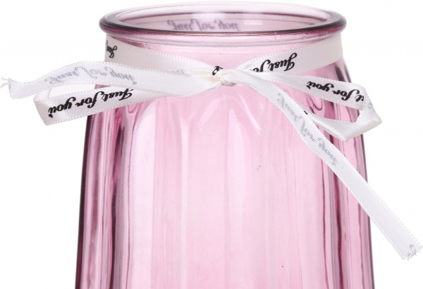 Ваза стеклянная розовая Crystal Terri 29 см YIWU