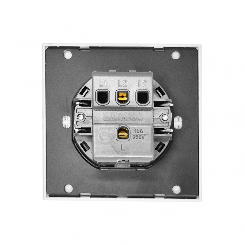 Вимикач одноклавішний HausMark INO без підсвітки білий LS-EU-White