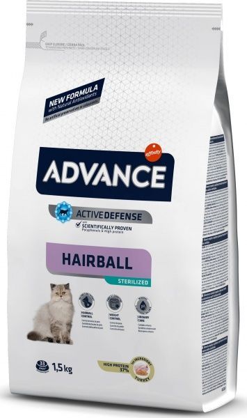 Корм Advance Sterilized Hairball з індичкою 1,5 кг