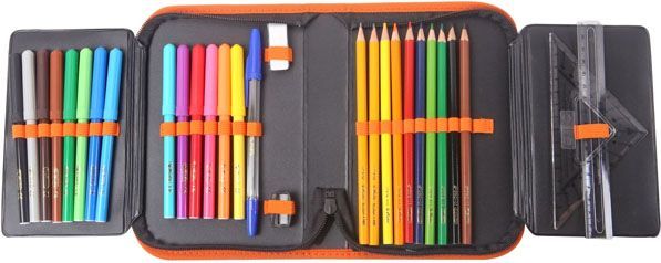 Пенал 31 предмет Tiger 50021000 Herlitz черный