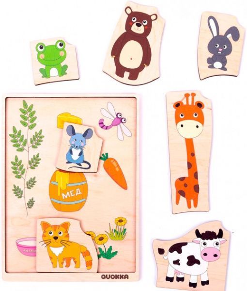 Пазл-вкладыш Quokka логический Кто что съел? (4820217310121)