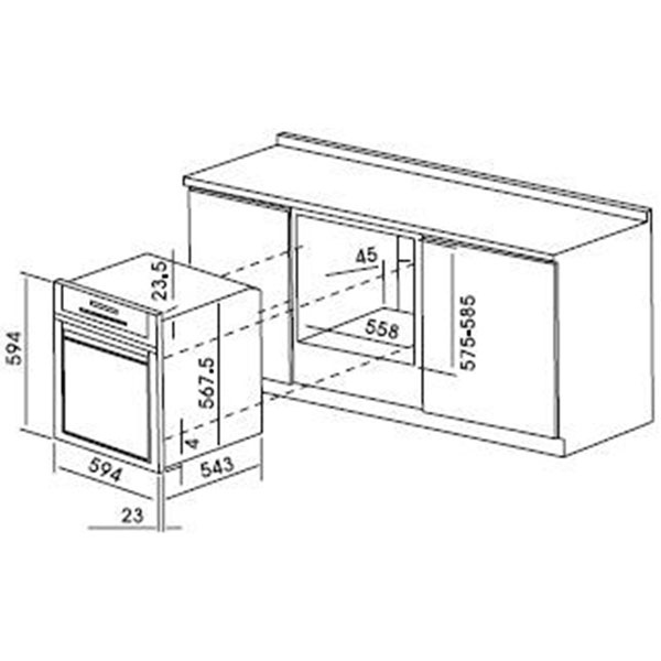 Духовой шкаф электрический Pyramida F 41 IX BL/R black