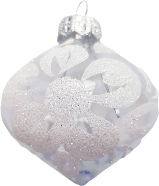 Подвеска Юріта Форма буряк 60мм прозрачная орнамент прозрачный