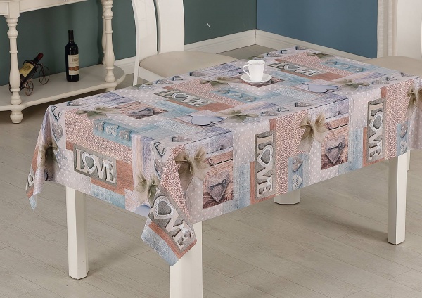 Скатертина Прованс Серце 137x180 см бежевий Dariana 