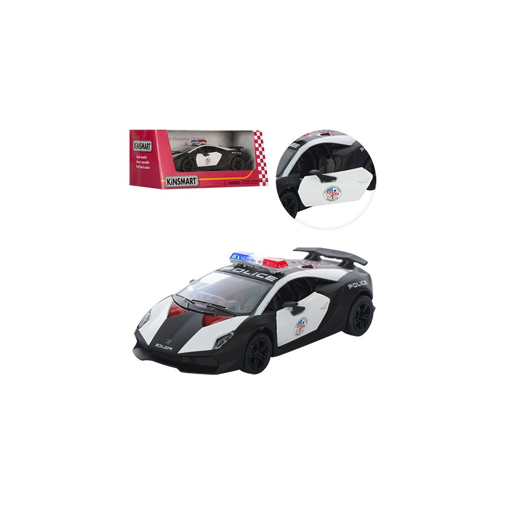 Автомодель Kinsmart 1:38 Lamborghini Sesto Elemento полицейская KT5359WP