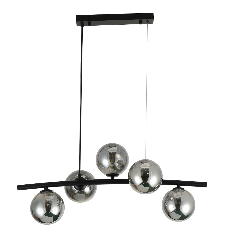 Люстра підвісна Miorro Sapori 700x280x900 мм 5x7 Вт G9 чорний хром 51-311-173