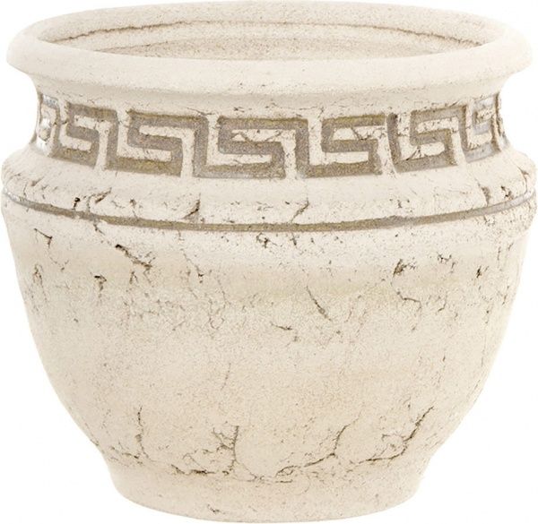 Горщик шамотний Кратер малюк 144 круглий 14,7л кремовий 