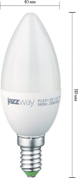Лампа світлодіодна Jazzway PLED-SP 7 Вт C37 матова E14 220-240 В 5000 К C37 7w 5000K E14 