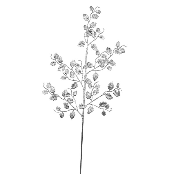 Веточка декоративная YES! Fun серебро глиттер 65 см 973866 