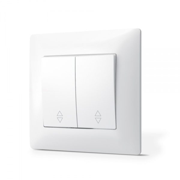 Вимикач прохідний двоклавішний TITANUM без підсвітки білий TF-ST-SW2P-W