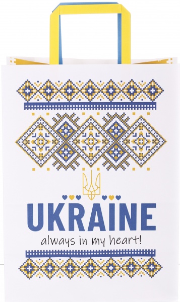 Пакет паперовий 250х150х345 білий з ручками