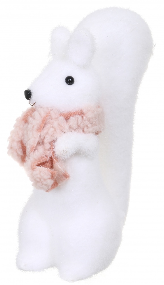 Декорация новогодняя белочка белая LX2023-0949 24 см