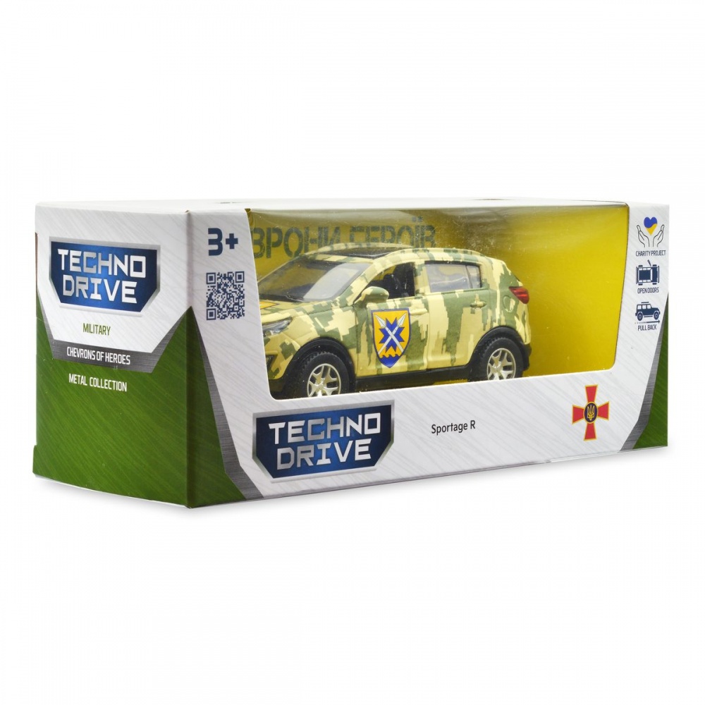 Автомодель TechnoDrive 1:32 серії Шеврони Героїв Kia Sportage R-56 ОМПБр 250362M