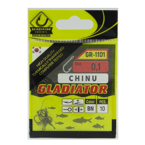 Гачки Gladiator 10 шт. короповий Chinu 1101 №0,1 bn