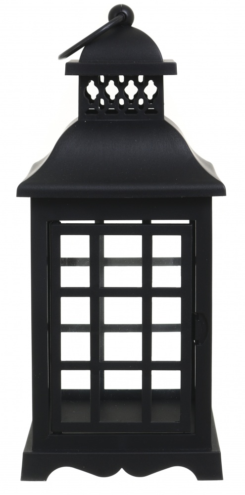 Подсвечник-фонарь пустой с сеткой 11х11х26 см черный Pako-If