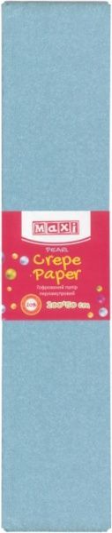 Папір гофрований перламутровий 20% 50x200 см блакитний MX61618-07 Maxi