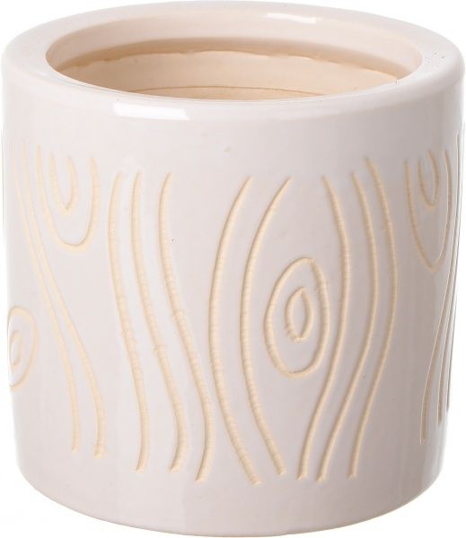 Горщик Viet Thanh Ceramic з блюдцем циліндр з різьбою 13х12 см VT.11155-3 круглий білий 