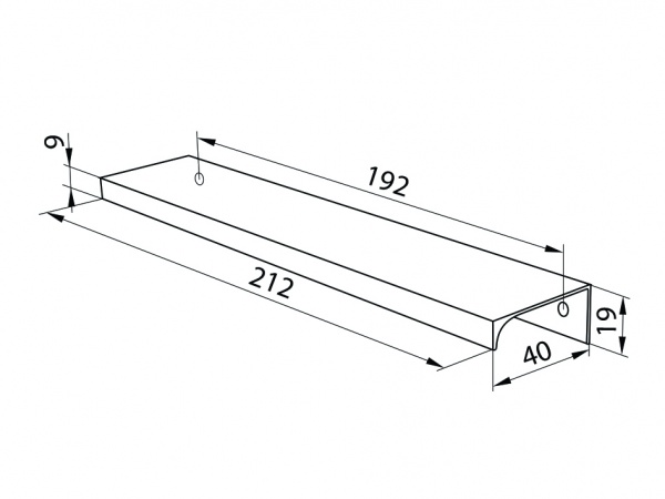 Меблева ручка профільна DC DV-002A/192 L-212 G2 192 мм хром
