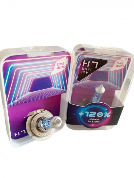 Автолампа галогенная TIMEAUTO H7 NANO LIGHT +120% H7 1 шт.