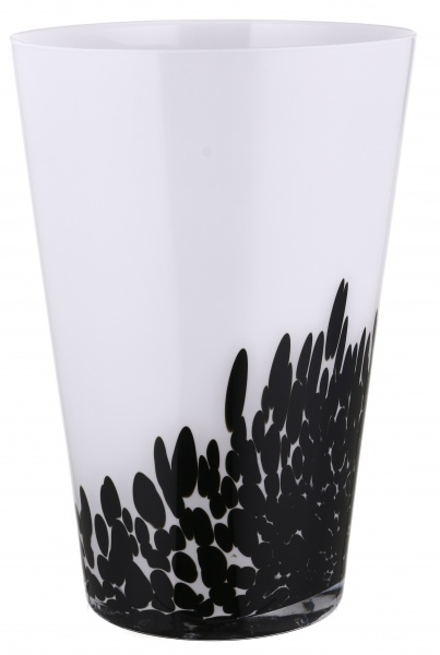 Ваза скляна Wrzesniak Glassworks Confetti опал 35 см чорний 