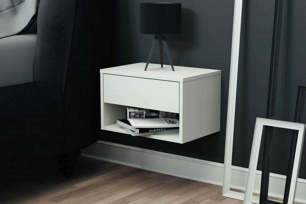 Тумба навісна Світ Меблів Міла 450x275x300 мм білий/білий