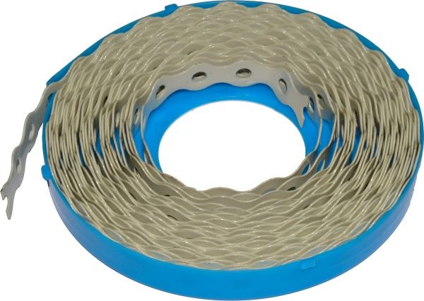 Стрічка монтажна перфорована 12*0,8 мм 10 м пласт. покриття, біла