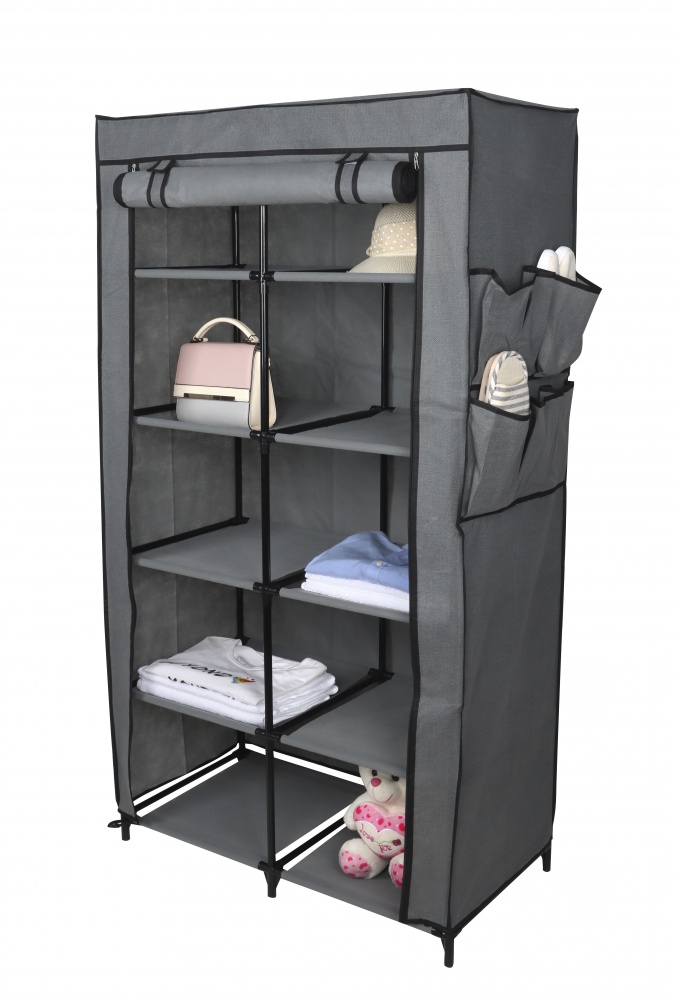 Тканевый шкаф Sensio TWINS 1560х870х460 мм серый с черным