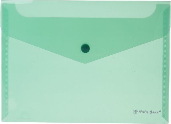 Папка-конверт на кнопке А5 зеленая Nota Bene