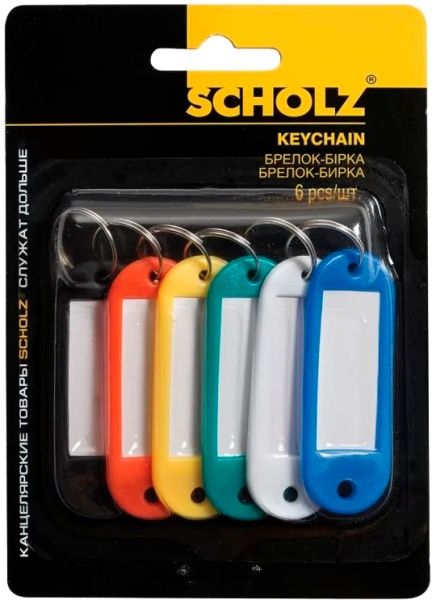 Брелок-бирка пластиковый набор 6 шт цвет в ассортименте 4401 Scholz