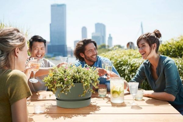 Вазон пластиковый Elho Greenville Bowl 33 см круглый 11,6 л зеленый (332464) 