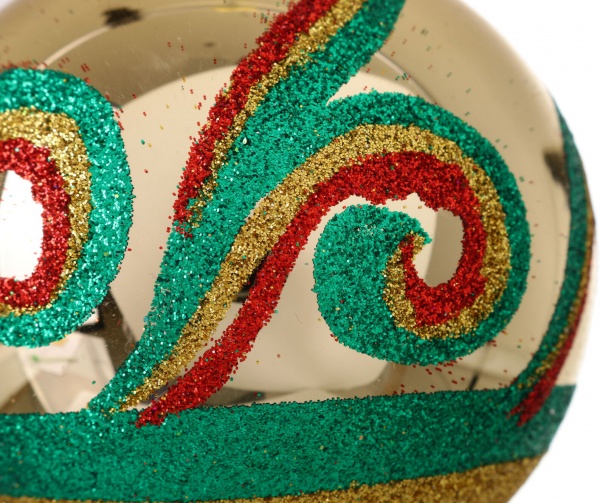 Шар новогодний орнамент d 80 мм в ассортименте .0182