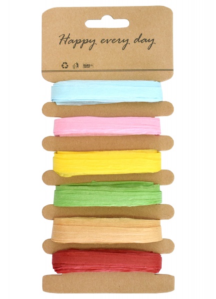 Набір стрiчок для пакування 19336 6 шт. 0,3 см 5,5 м різнокольоровий 