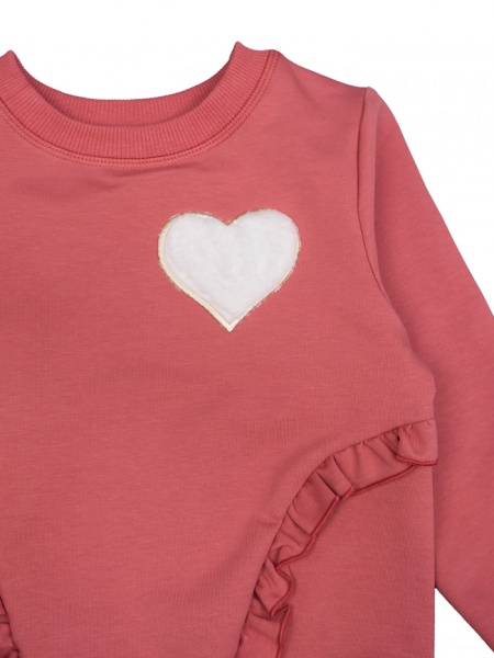 Світшот для дівчинки Luna Kids Серденько р.104 пудра 