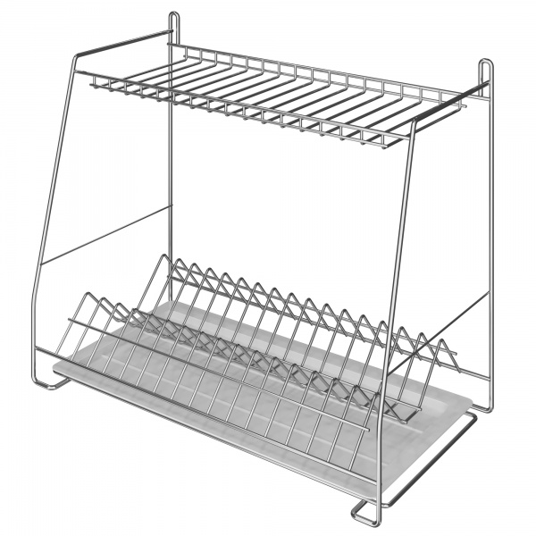 Сушилка для посуды двухъярусная с креплением на стену (СТ25222)