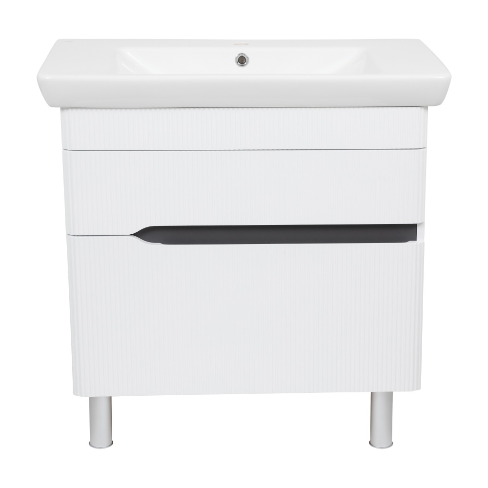 Тумба Aqua Rodos MONACO (белый мат) с умывальником Порто 85 см