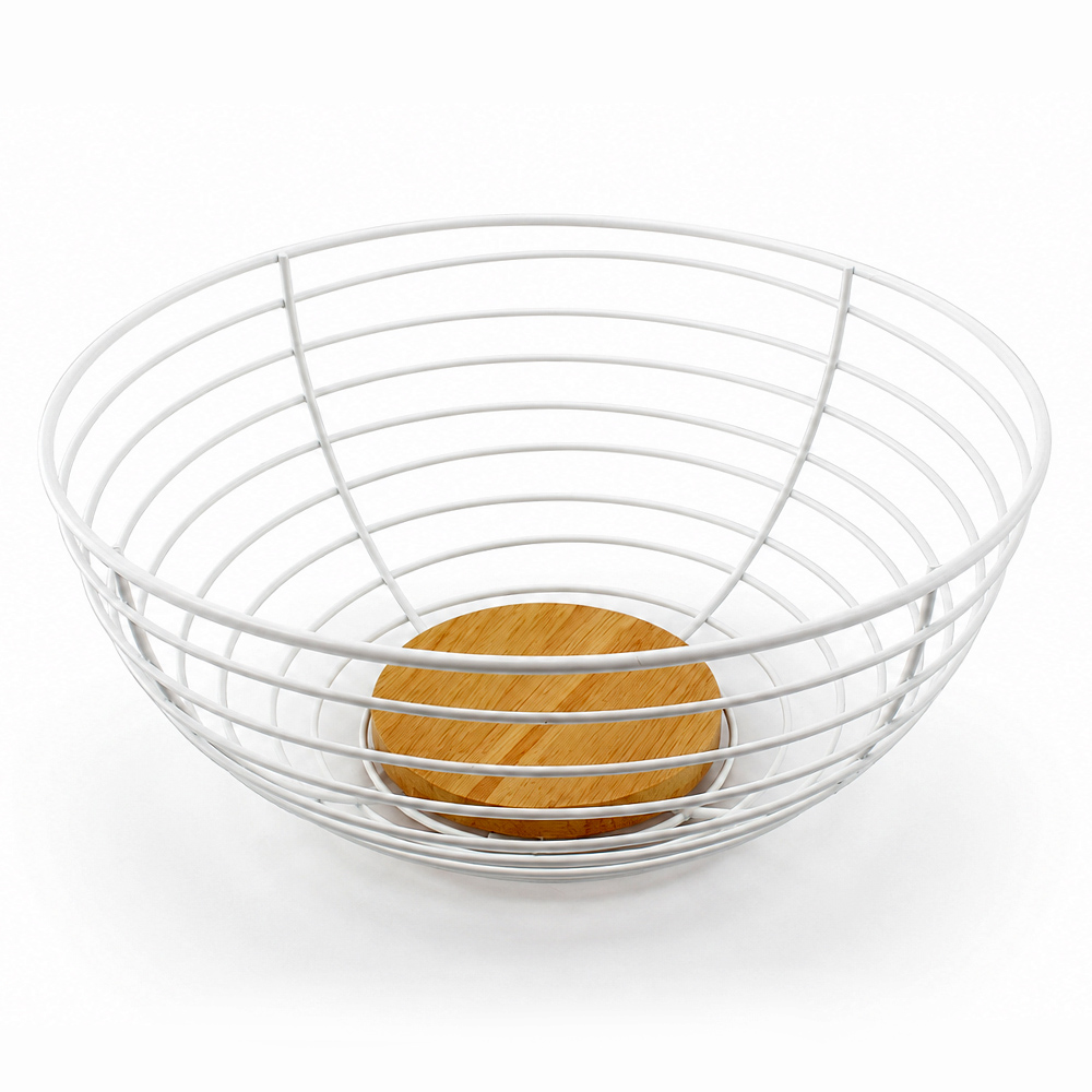 Корзинка для фруктов Arino Bamboo 28,5х28,5х13 см белая 73826 — фото 1