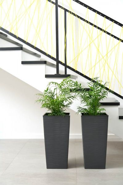 Горшок для цветов Lamela Финезия 400 долото квадратный 63л графит 