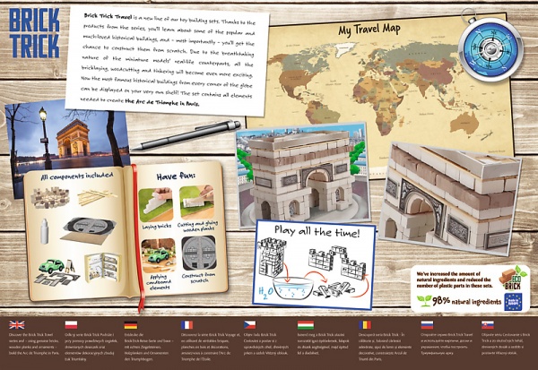 Конструктор Trefl Brick Trick путешествия. Триумфальная Арка Париж 61551